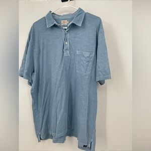 Faherty Short Sleeve Sunwashed Organic Cotton Polo Shirt Storm Blue 2XL
